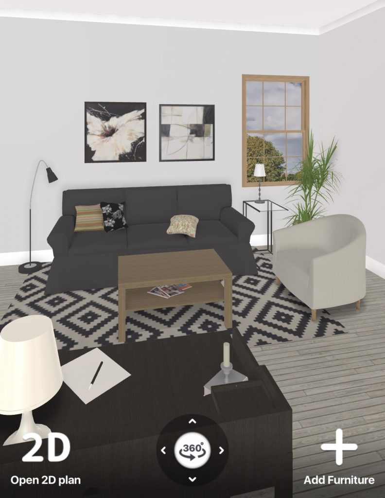 3D Living Room Floorplan