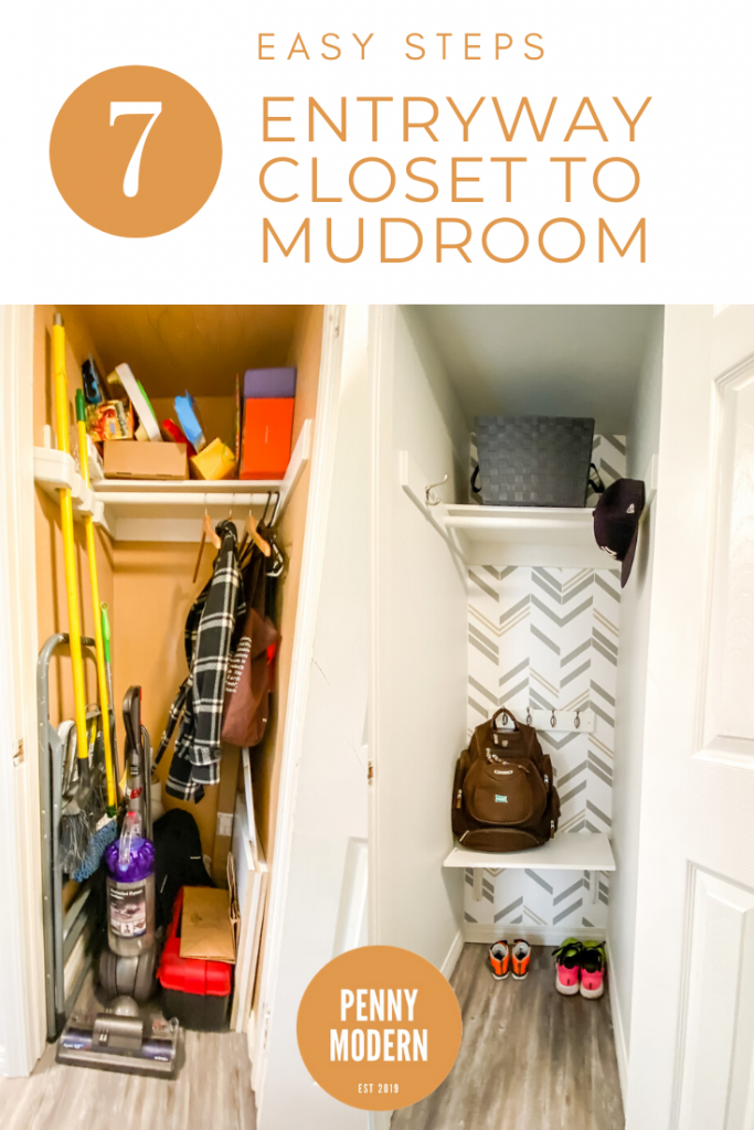 7 Easy Steps to turn your entryway closet into a mudroom