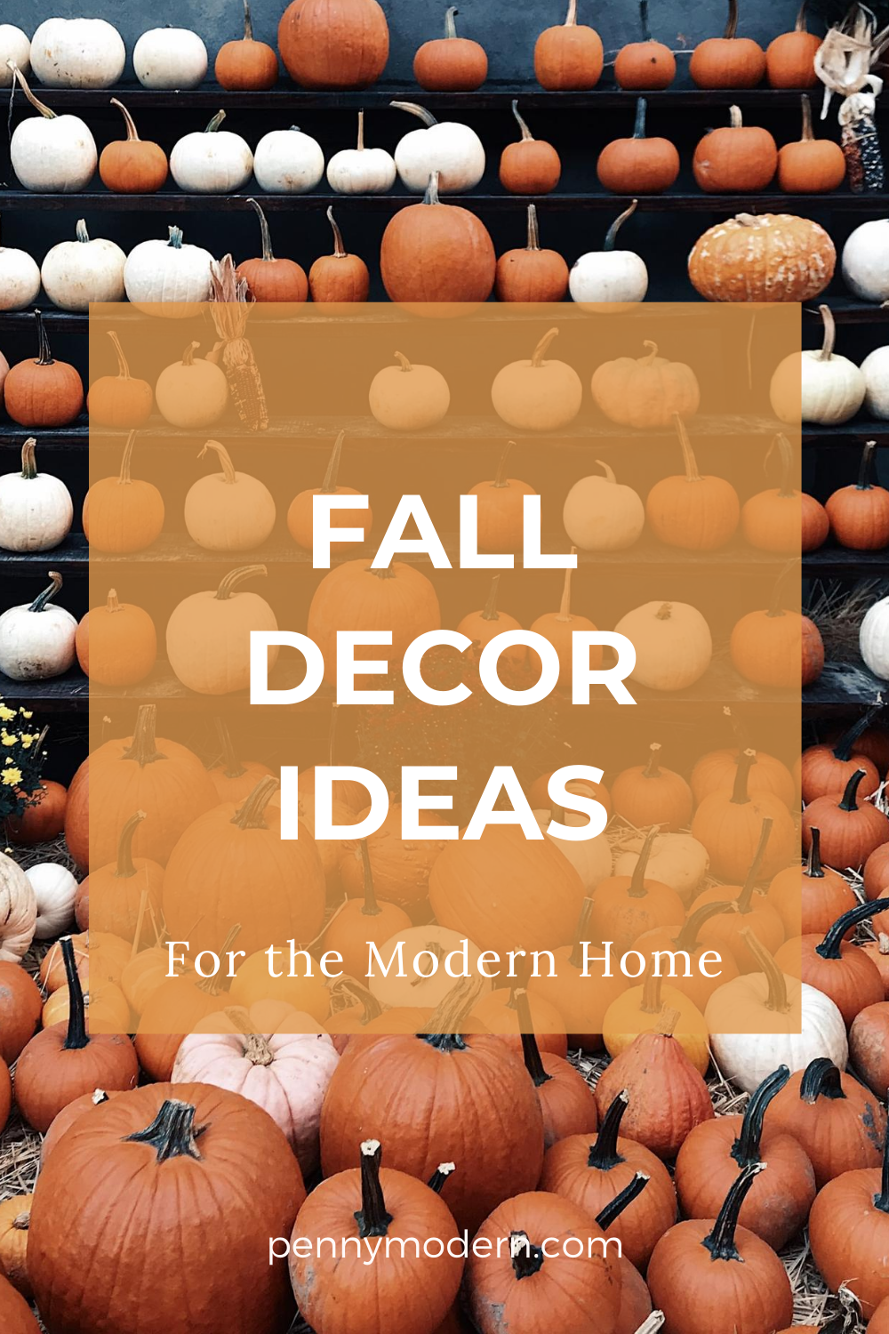 fall decor ideas pin with pumpkins